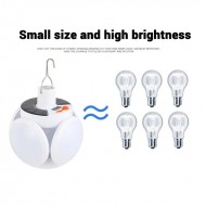 Lampa solara, pliabila, tip bec cu 5 moduri de iluminare, prindere cu carlig