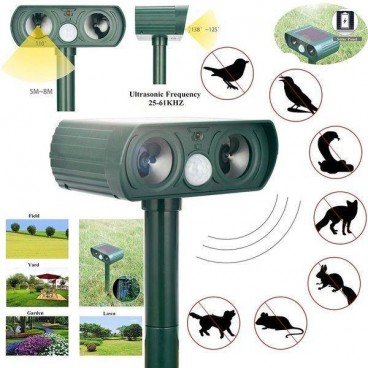Aparat solar pentru gradina, antidaunatori, Ultrasonic Animal Repeller